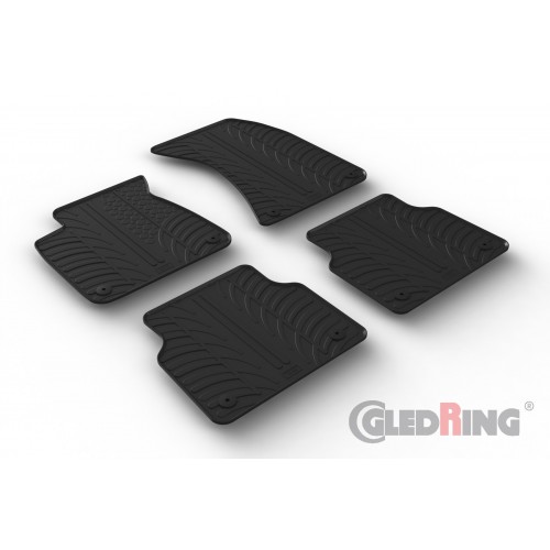 Original Gledring Passform Fußmatten Gummimatten 4 Tlg.+Fixing - AUDI A8 2009-2017 Sedan&Limousine (Automatik)