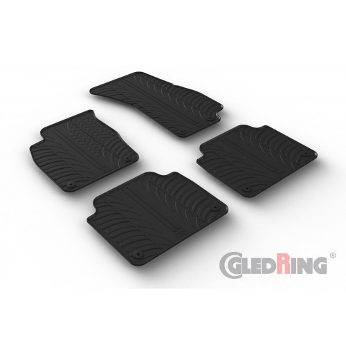 Original Gledring Passform Fußmatten Gummimatten 4 Tlg.+Fixing - AUDI A8 Sedan 11.2017-> (Automatik)