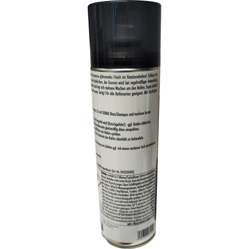 SONAX ReifenGlanz Special Edition 500 ml pflegt und schützt die Reifen bei regelmäßiger Anwendung vor Rissen, vorzeitiger Alterung und Ausbleichen | Art-Nr. 04344000