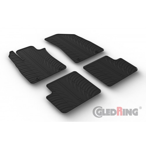 Original Gledring Passform Fußmatten Gummimatten 4 Tlg.+Fixing - MG MG ZS SUV (nicht für Hybrid) 06.2017-> (Automatik)