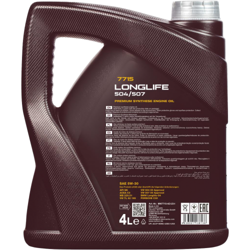 Mannol 7715 Longlife 504/507 5W-30 Motoröl 4l Kanister