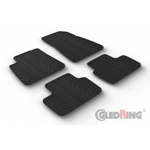 Original Gledring Passform Fußmatten Gummimatten 4 Tlg.+Fixing - POLESTAR 2 HB 03.2020-> Elektro