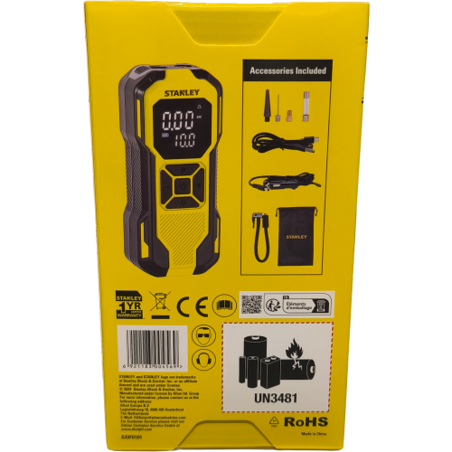 Stanley Akku Luftpumpe Mini-Kompressor mit Zubehör 14,2 l/min bei 0 bar