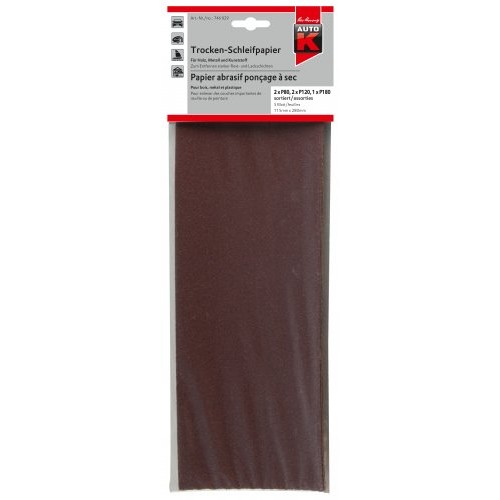 AUTO-K Trocken-Schleifpapier P120, 5 Blatt