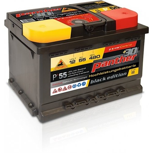 Panther Car +30% A+55 Typ II Autobatterie 12V 55Ah 480A