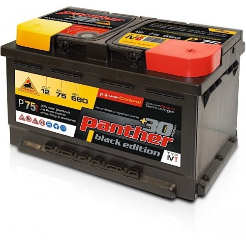 Panther Car +30% A+75 Typ IVT Autobatterie 12V 75Ah 680A