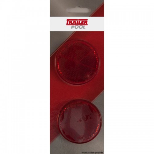 2er-Set Rückstrahler, rot, rund 60 mm, zum Kleben