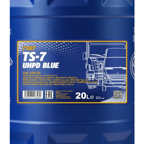 Mannol 7107 TS-7 BLUE UHPD Blue 10W-40 LKW Motoröl 20l Kanister