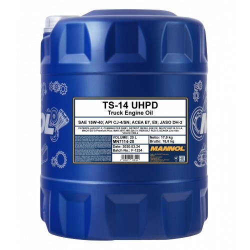 Mannol 7114 TS-14 UHPD 15W-40 LKW Motoröl 20l Kanister