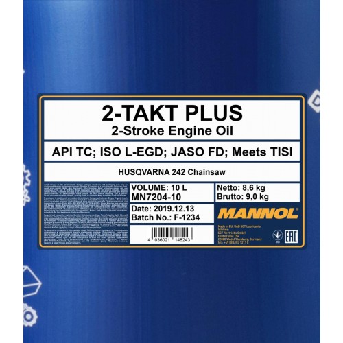 Mannol 7204 2-Takt Plus teilsynthetisches Motoröl 10l Kanister