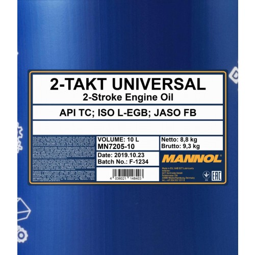 Mannol 7205 2-Takt Universal mineralisches Motoröl 10l Kanister