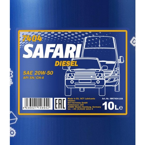 Mannol 7404 Safari 20W-50 mineralisches Motoröl 10l Kanister