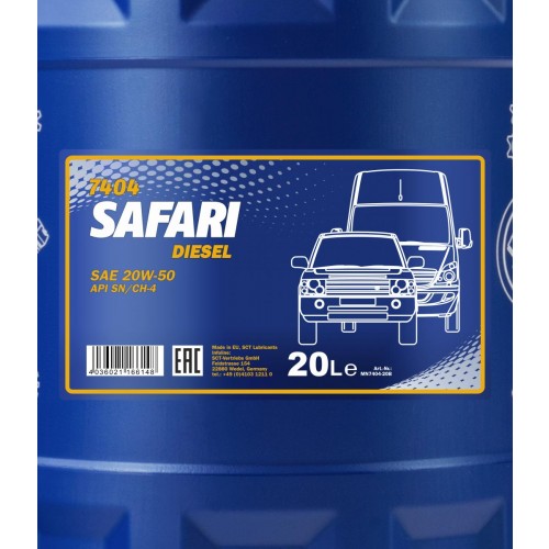 Mannol 7404 Safari 20W-50 mineralisches Motoröl 20l Kanister