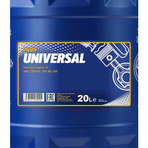 Mannol 7405 Universal 15W-40 mineralisches Motoröl 20l Kanister
