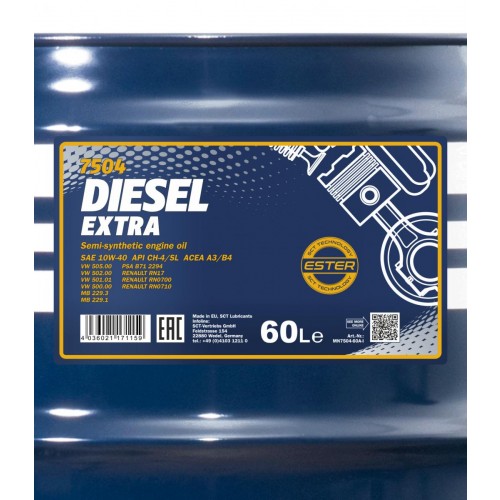 Mannol 7504 Diesel Extra 10W-40 teilsynthetisches Motoröl 60l Fass