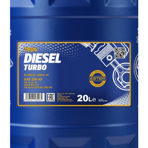 Mannol 7904 Diesel Turbo 5W-40 synthetisches Motoröl 20l Kanister