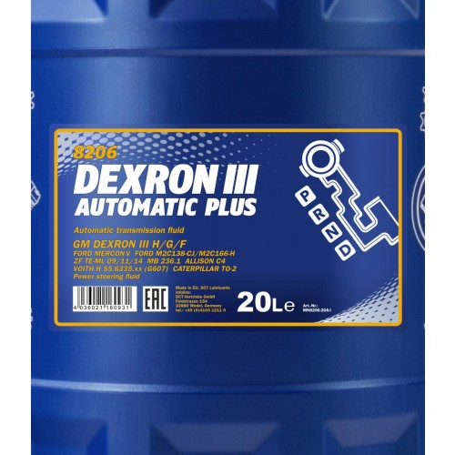 Mannol 8206 ATF Dexron III Plus Automatikgetriebeöl 20l Kanister