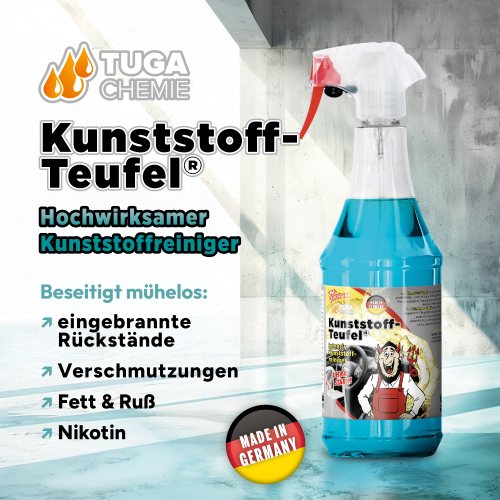 Tuga Chemie - Kunststoff-Teufel (Entfernt (fast) alles auf Kunststoff) 1L Spraydose